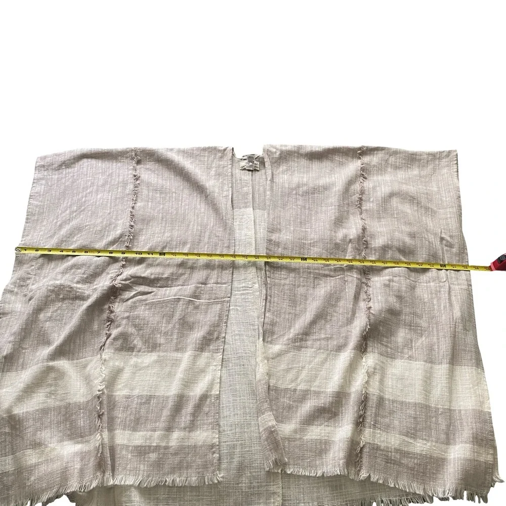 Universal Thread Womens Mauve Striped Cotton Kimono Wrap Fringe Trim One Size